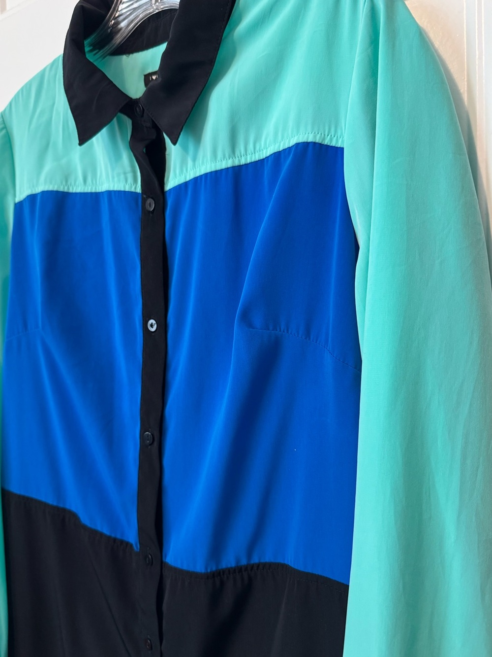 I ❤️ Ronson Colorblock Button Front Tunic Dress M - Picture 3 of 7